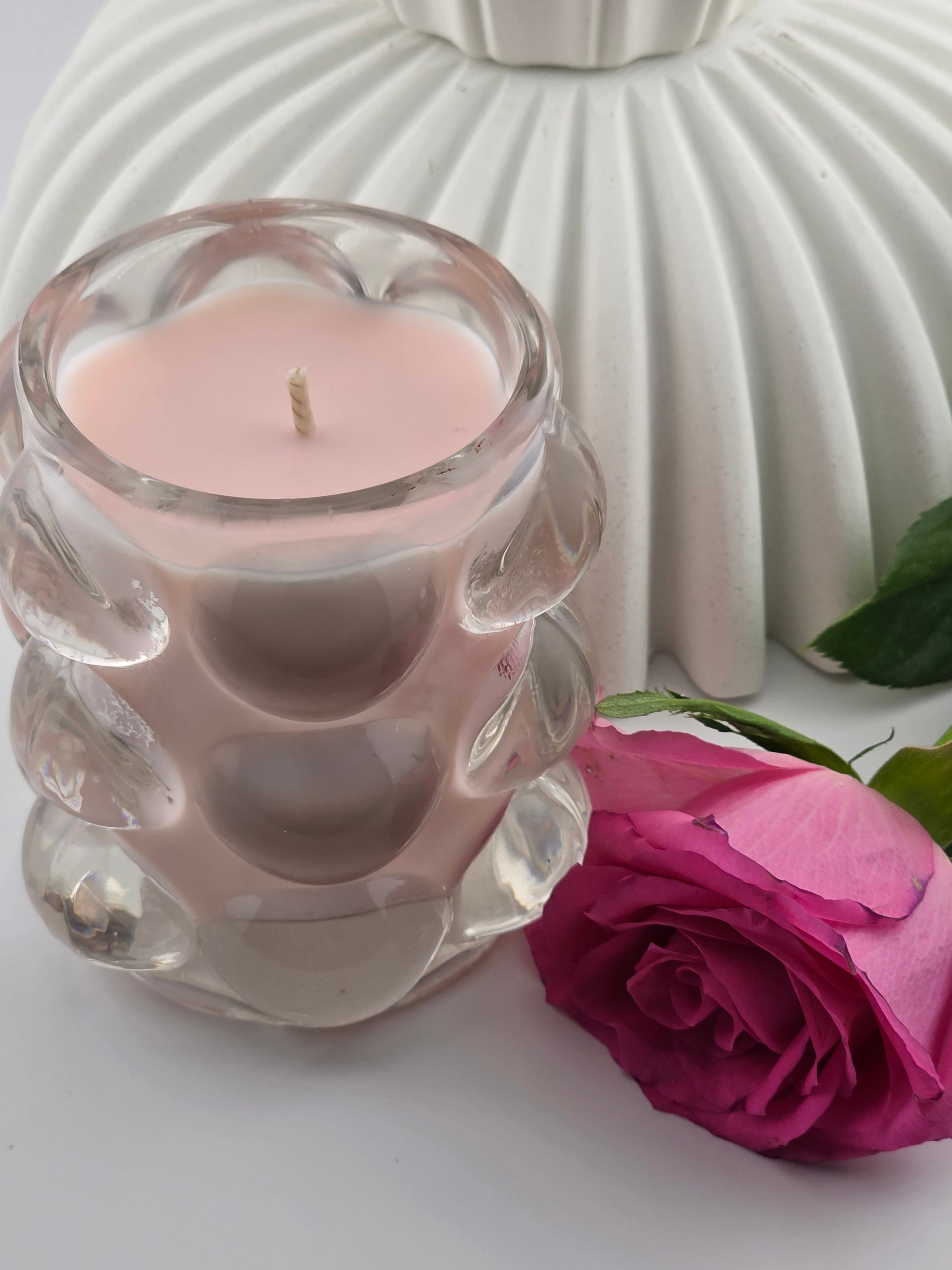 English Garden (Pink Pepper, Rose & English Rose) luxury soy candle, Zenblissessence UK