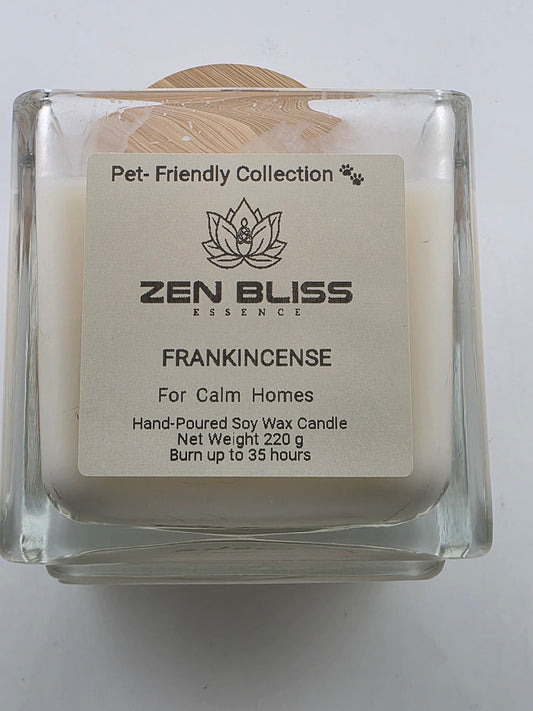 Frankincense Soy Candle – Dog-Friendly Home Fragrance – Organic Essential Oil – Hand Poured Luxury Candle, ZenBlissEssence  UK