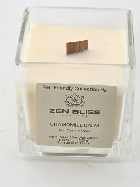 Chamomile Soy Candle – Pet-Friendly soy wax candle – Organic Chamomile Essential Oil – Hand Poured Luxury Candle UK