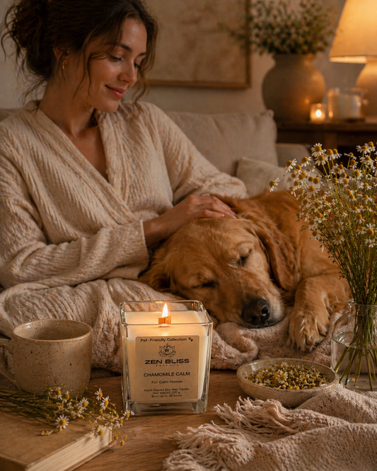 🐾 CHAMOMILE CALM — Pet-Friendly Home  Organic Luxury Candle UK
