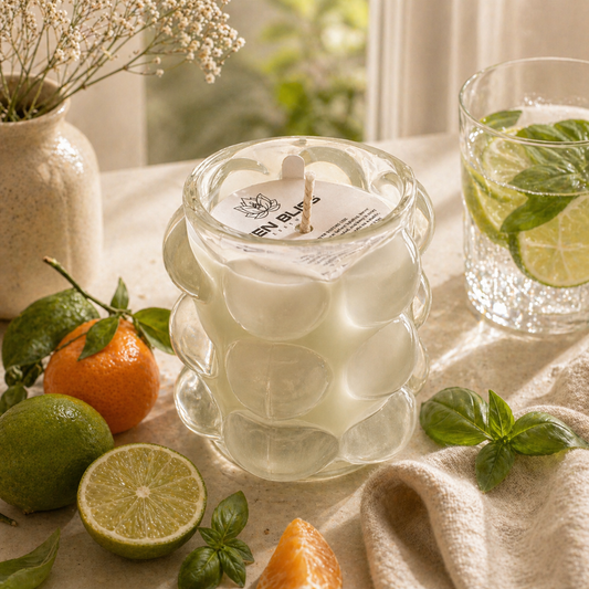 Citrus Grove Luxury Soy Candle | Lime, Basil & Mandarin, UK: Zenblissessence