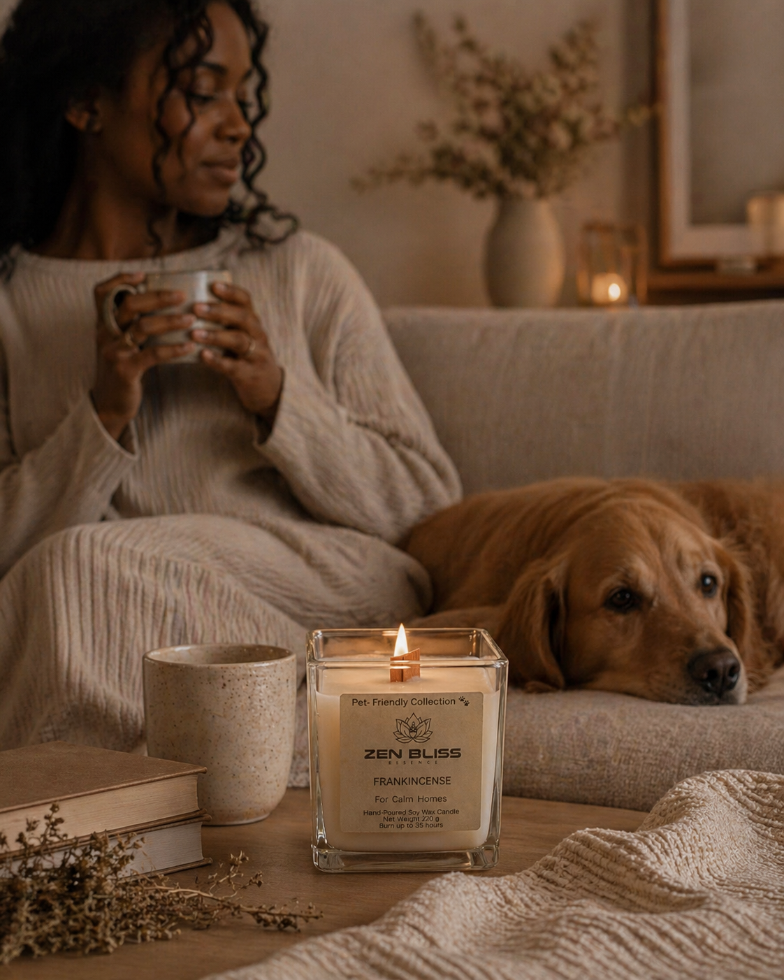 🐾 FRANKINCENSE — Pet-Friendly Homes' Organic  Luxury Candle, ZenBlissEssence  UK