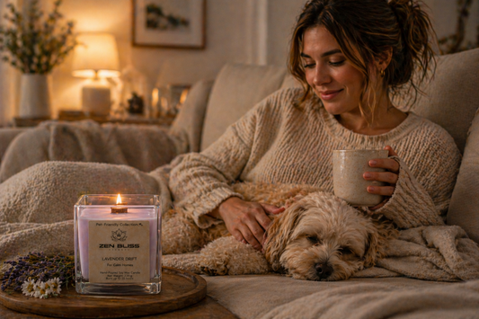 🐾LAVENDER DRIFT — Pet-Friendly Home Organic Candle- ZenBlissEssence, UK, £19.99