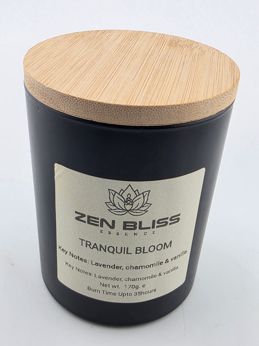 Lavender, Chamomile & Vanilla luxury soy candle: ZenBlissEssence