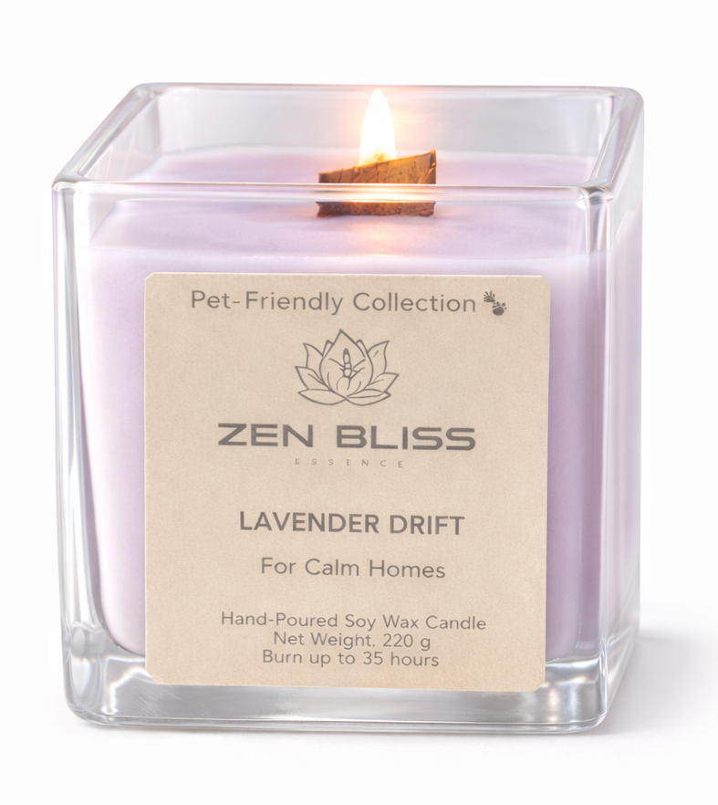 🐾LAVENDER DRIFT — Pet-Friendly Home Organic Candle- ZenBlissEssence, UK, £19.99