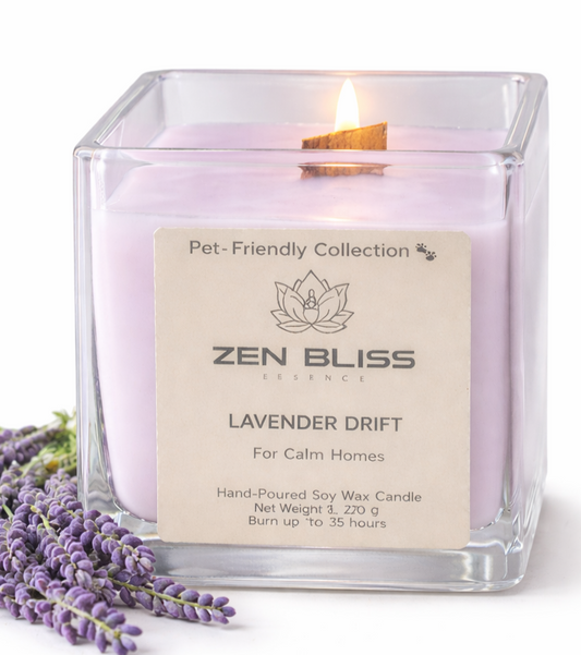 🐾LAVENDER DRIFT — Pet-Friendly Home Organic Candle- ZenBlissEssence, UK, £19.99