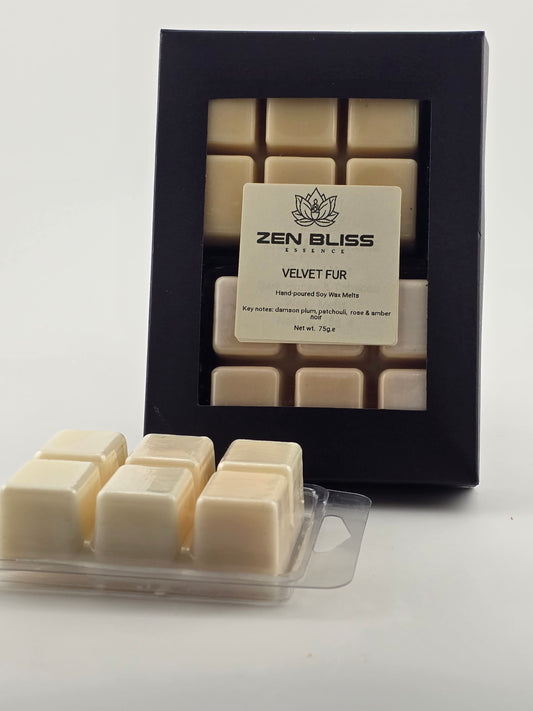 Velvet Fur Soy Wax Melts 75g | Damson Plum, Rose & Amber | ZenBlissEssence