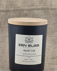 Load image into Gallery viewer, Velvet Fur (Damson Plum, Rose, Patchouli & Amber Noir hand-poured soy candle, ZenBlissEssence
