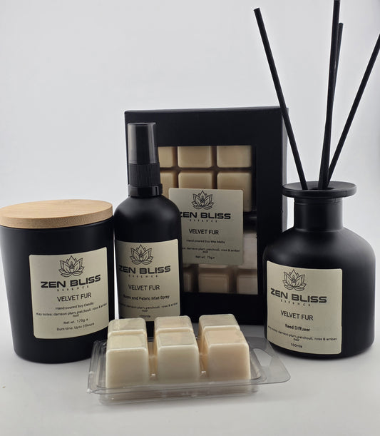 Velvet Fur Reed Diffuser 100ml | Damson Plum, Rose &amp; Amber | ZenBlissEssence