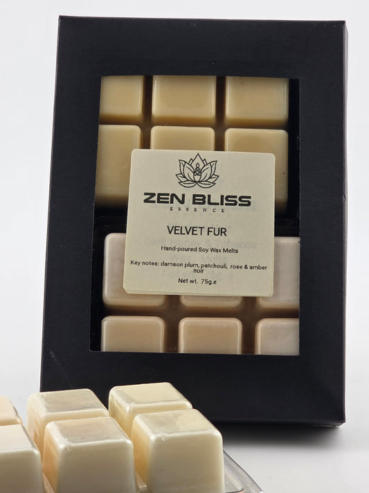 Velvet Fur Soy Wax Melts 75g | Damson Plum, Rose & Amber | ZenBlissEssence