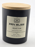 Load image into Gallery viewer, Velvet Fur (Damson Plum, Rose, Patchouli & Amber Noir hand-poured soy candle, ZenBlissEssence
