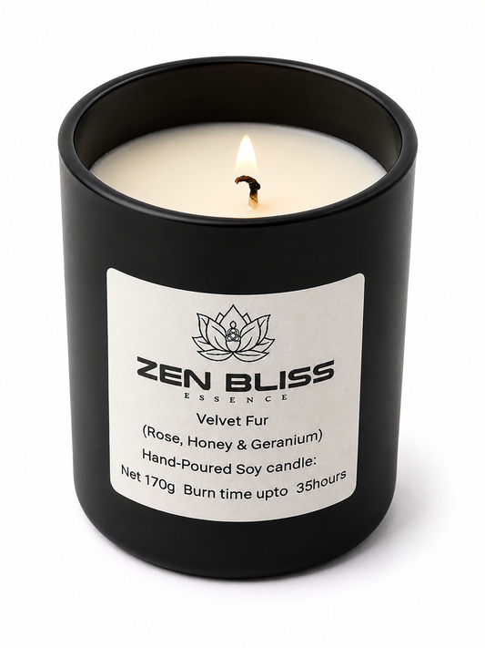 Velvet Fur Soy Candle — Plum, Rose & Amber